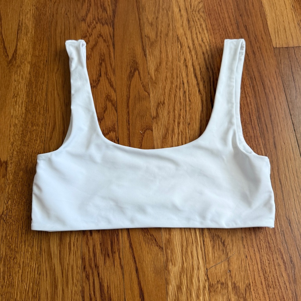 Slunks white tank athletic sports bra Small